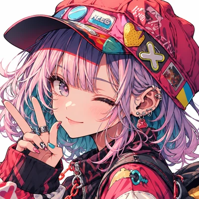 Ryuki Tobita のアイコン。キャップをかぶりピースサインをするイラスト